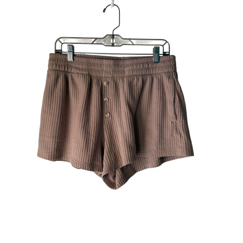 Old‎ Navy Brown Waffle Knit Lounge Shorts Size M Loungewear Henley